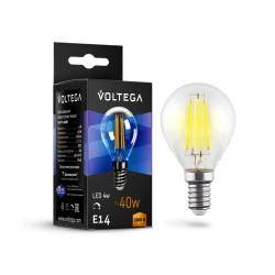 Больше о товаре Лампа светодиодная филаментная диммируемая Voltega E14 5W 3000K шар прозрачный VG10-G1E14warm5W-FD 8464